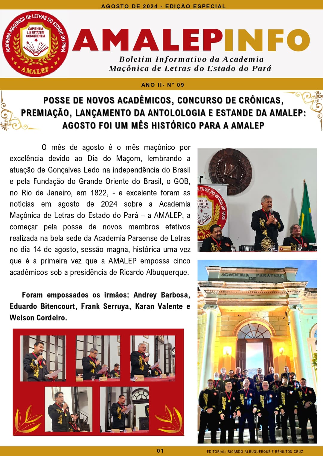 Posse de Novos Acadêmicos, Concurso de Crônicas, Premiação, Lançamento da Antolologia e Estande da Amalep: Agosto foi um mês histórico para A AMALEP