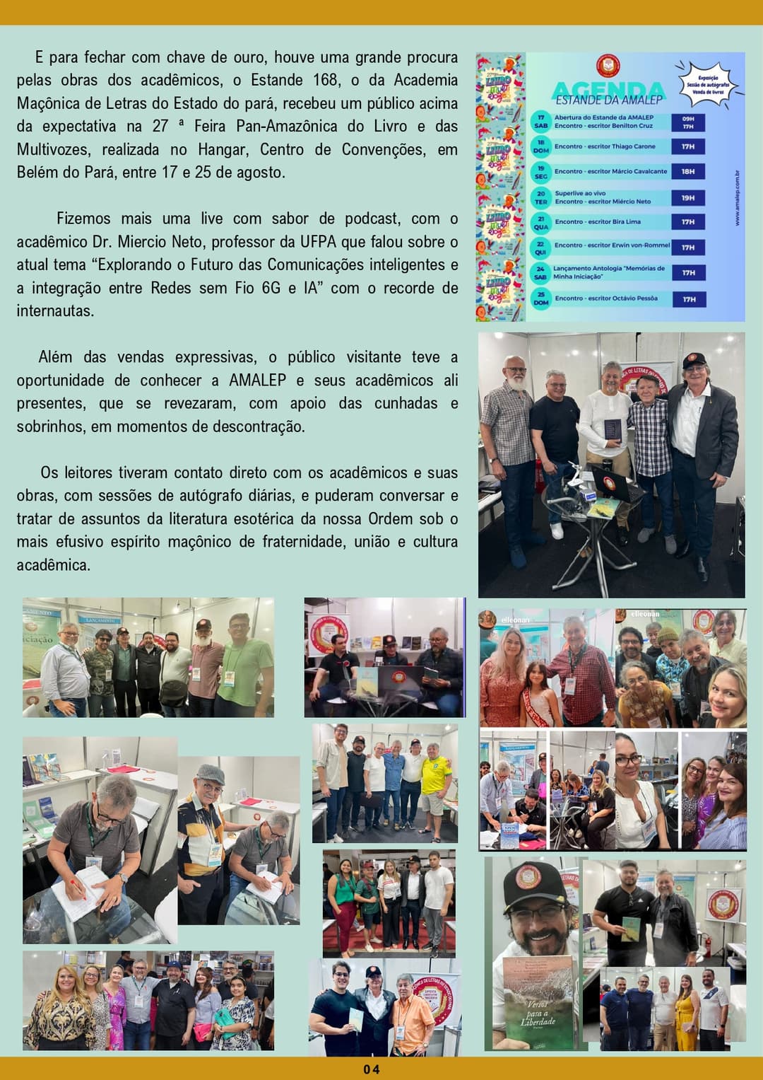 Posse de Novos Acadêmicos, Concurso de Crônicas, Premiação, Lançamento da Antolologia e Estande da Amalep: Agosto foi um mês histórico para A AMALEP