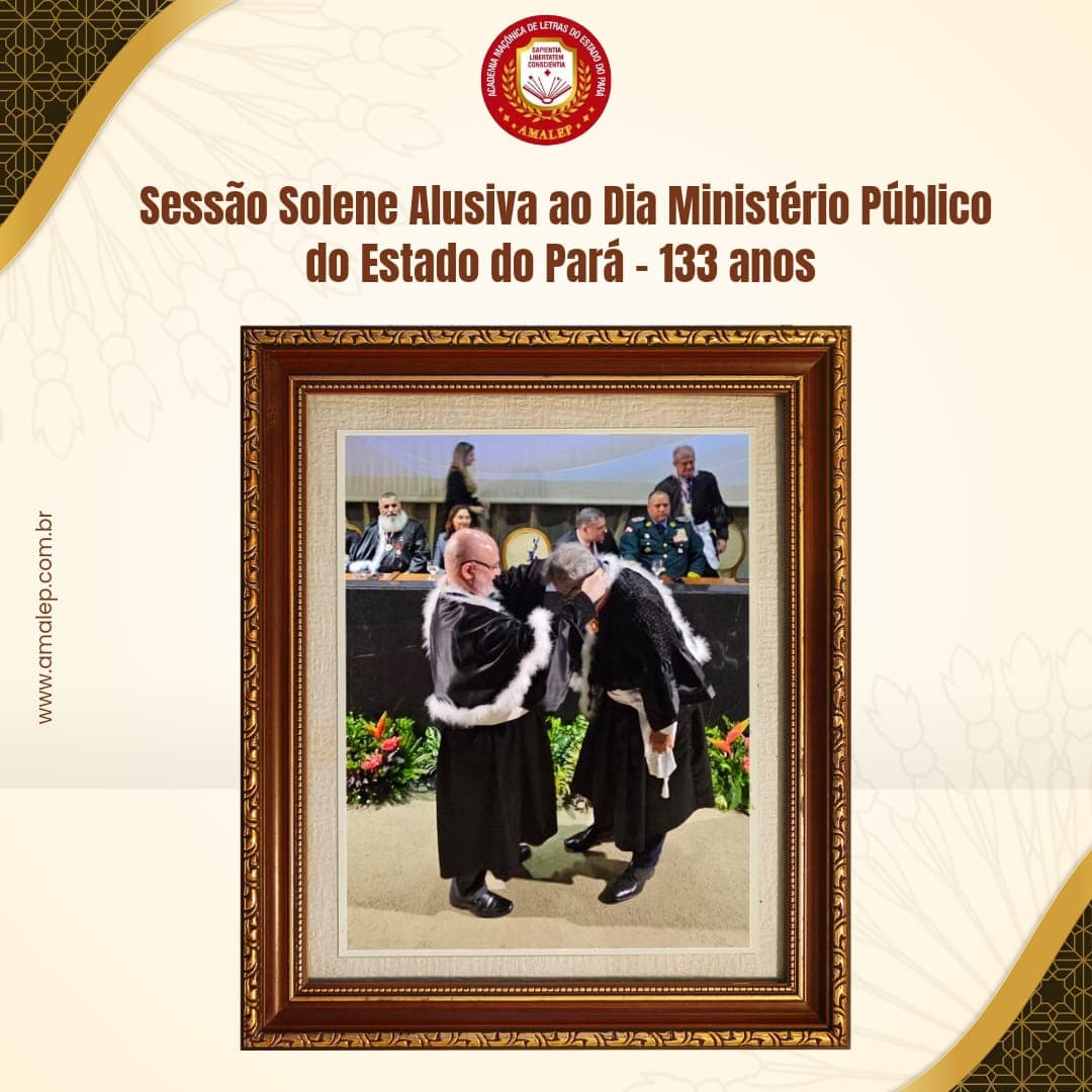 O Presidente da Academia Maçônica de Letras do Estado do Pará, Ricardo Albuquerque da Silva, foi agraciado com a 'Outorga da Medalha alusiva aos 133 anos do Ministério Público do Estado do Pará'