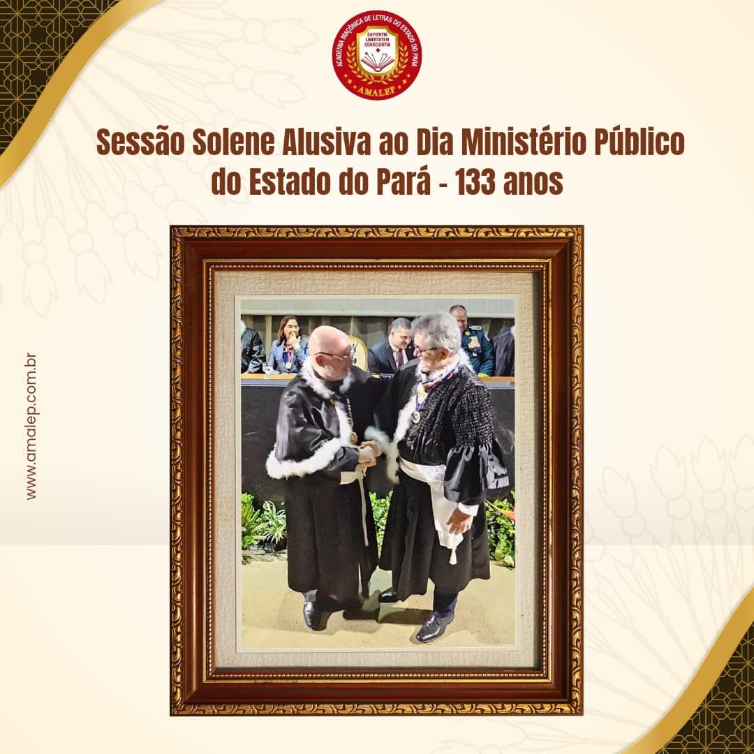 O Presidente da Academia Maçônica de Letras do Estado do Pará, Ricardo Albuquerque da Silva, foi agraciado com a 'Outorga da Medalha alusiva aos 133 anos do Ministério Público do Estado do Pará'