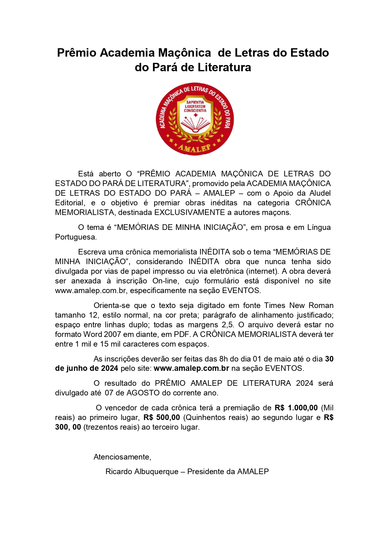Notícia da AMALEP
